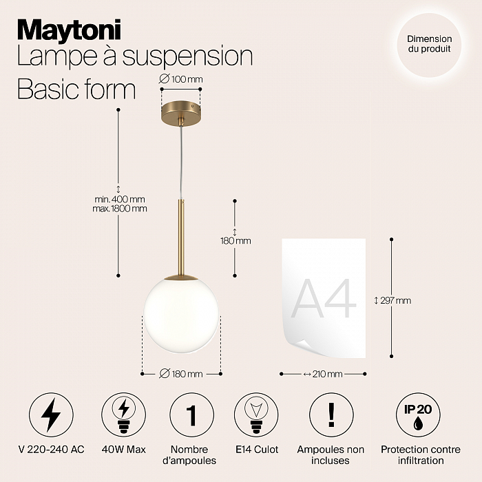 Светильник Maytoni MOD321PL-01G2