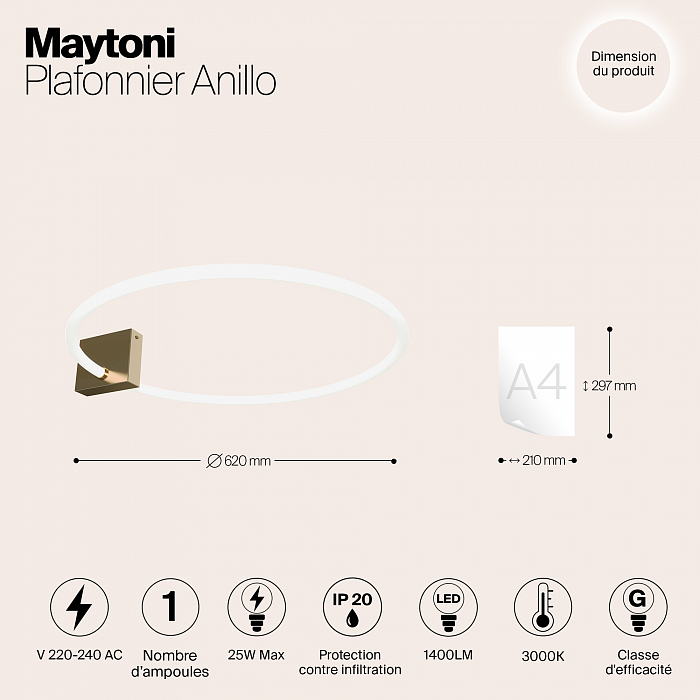 Светильник Maytoni MOD315CL-L25G3K